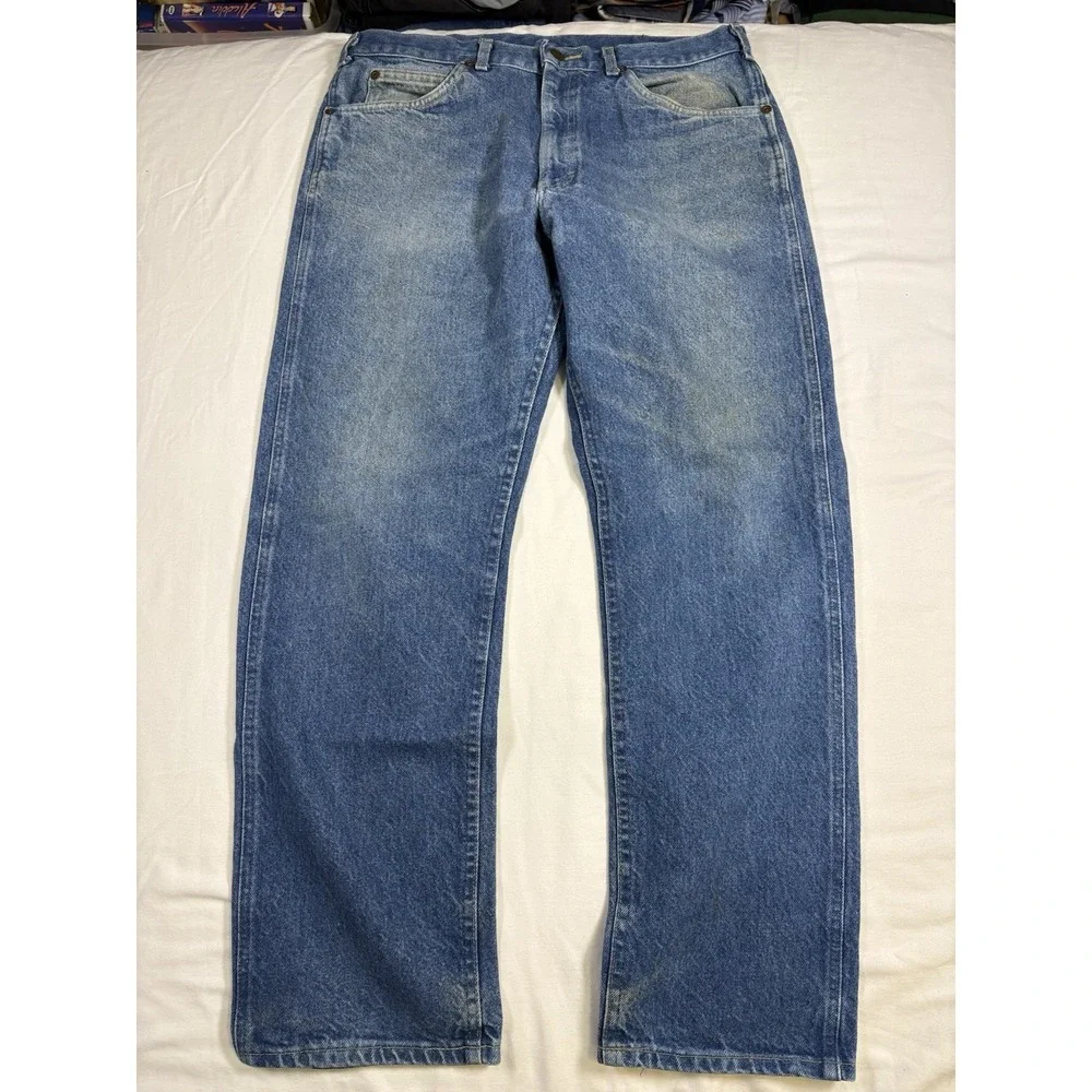 Vintage Lee Rider Jeans Mens 36x30 Heritage 90s 100% Cotton Straight Made in USA
